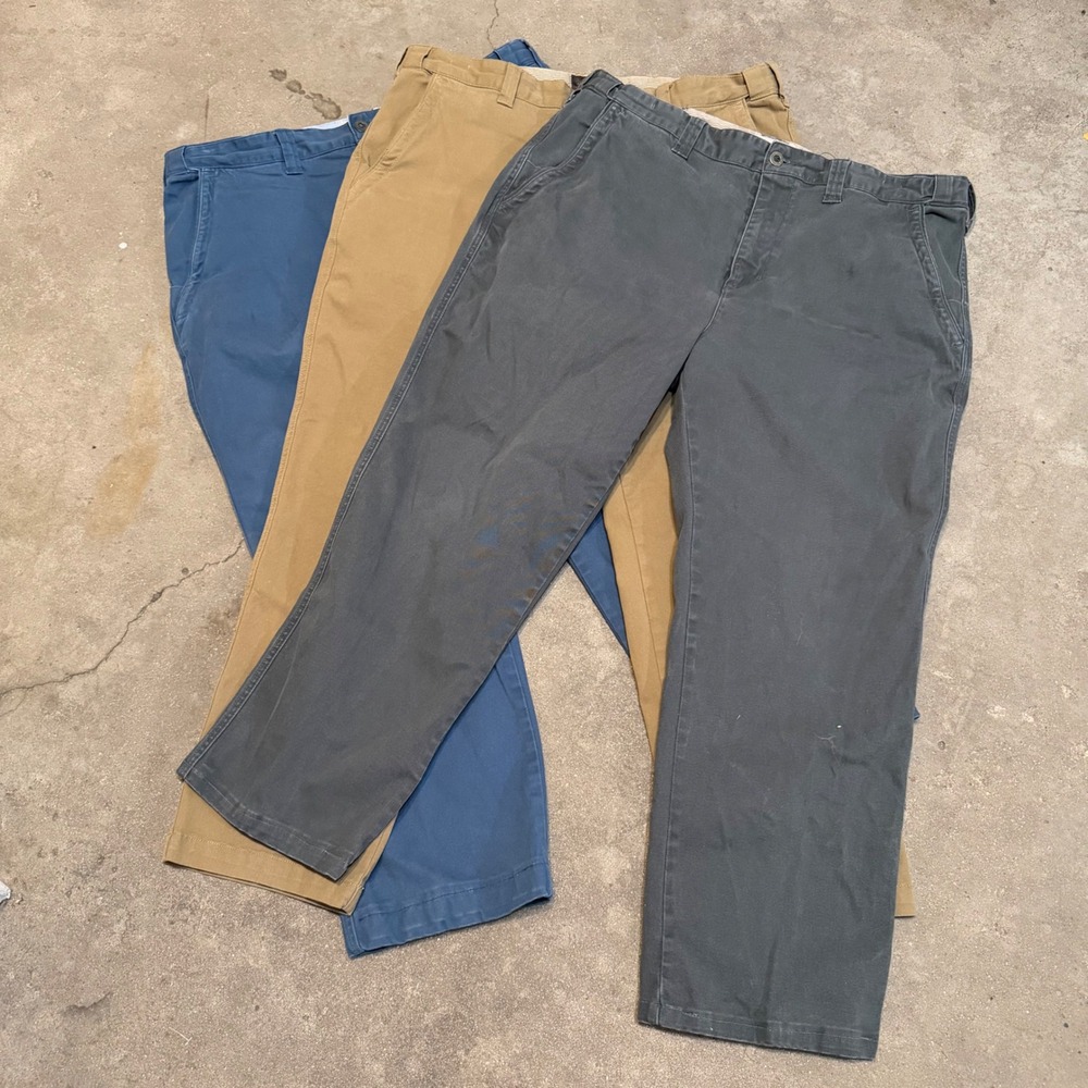 LOT of 3 The Territory Ahead Chino Pants Men 38x30 Khaki Blue Gray Cotton Twill